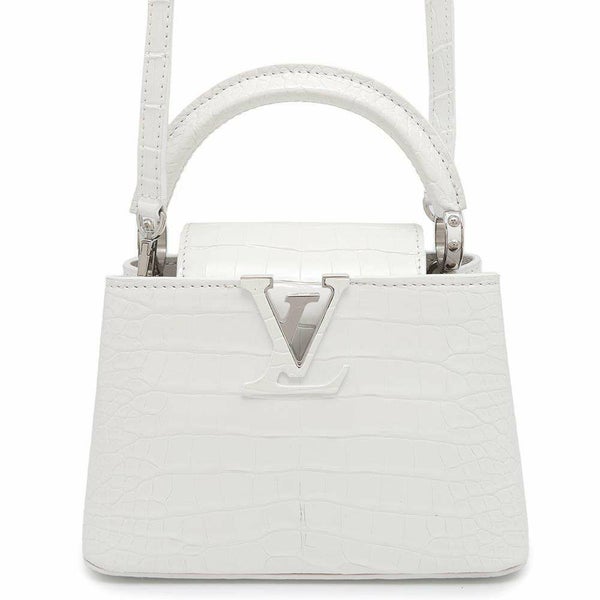 ルイヴィトン ハンドバッグ アリゲーター カプシーヌMINI N93701 LOUIS VUITTON 2wayバッグ 白 ホワイト