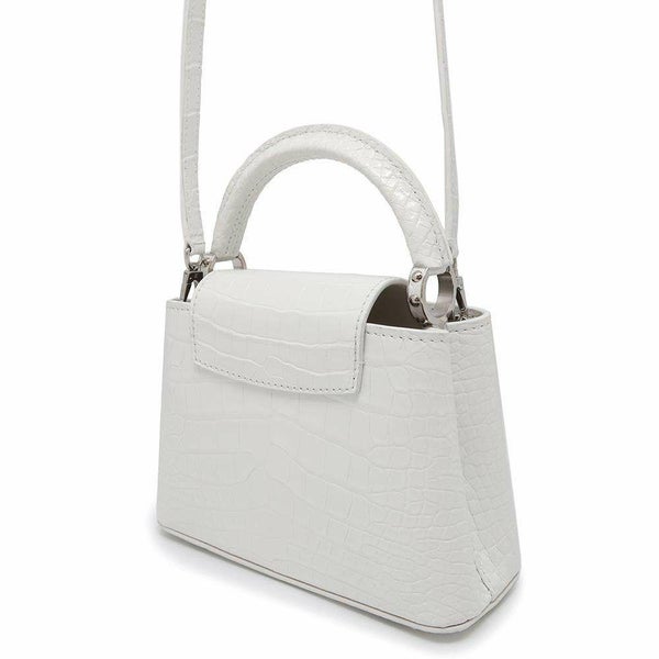 ルイヴィトン ハンドバッグ アリゲーター カプシーヌMINI N93701 LOUIS VUITTON 2wayバッグ 白 ホワイト