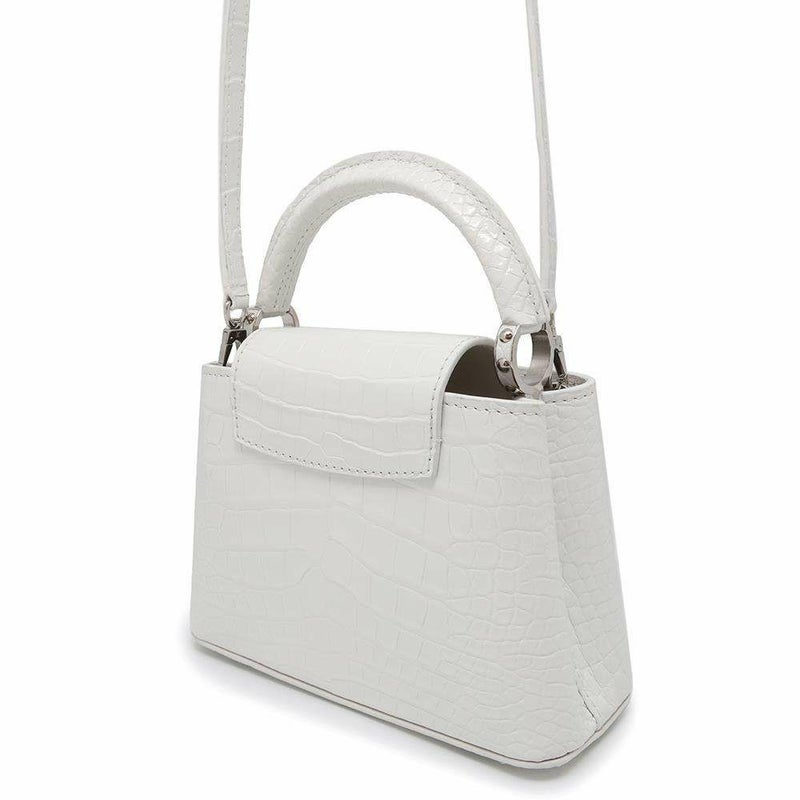 ルイヴィトン ハンドバッグ アリゲーター カプシーヌMINI N93701 LOUIS VUITTON 2wayバッグ 白 ホワイト