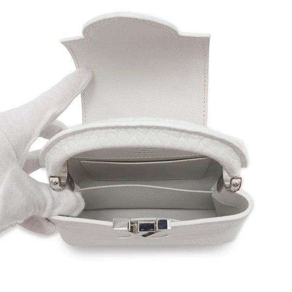 ルイヴィトン ハンドバッグ アリゲーター カプシーヌMINI N93701 LOUIS VUITTON 2wayバッグ 白 ホワイト