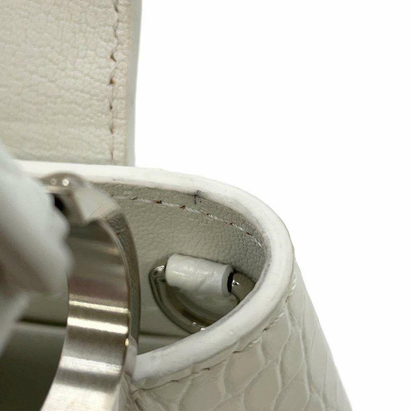 ルイヴィトン ハンドバッグ アリゲーター カプシーヌMINI N93701 LOUIS VUITTON 2wayバッグ 白 ホワイト