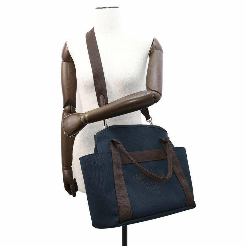 エルメス サックドパンサージュ グルーム SAC DE PANSAGE GROOM ネイビー/フー D刻印 2wayショルダーバッグ