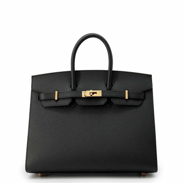 エルメス バーキン25 セリエ ブラック/ピンクゴールド金具 エプソン U刻印 HERMES Birkin ハンドバッグ 黒