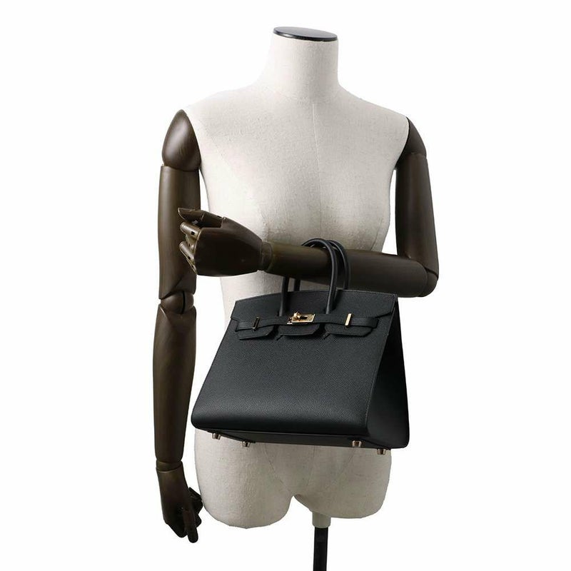 エルメス バーキン25 セリエ ブラック/ピンクゴールド金具 エプソン U刻印 HERMES Birkin ハンドバッグ 黒