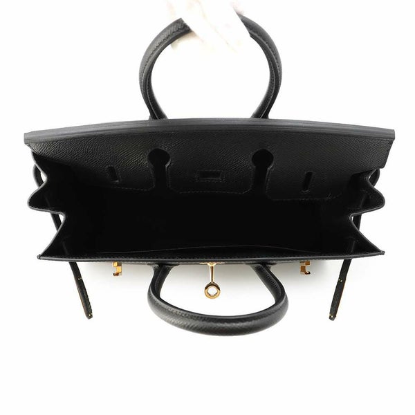 エルメス バーキン25 セリエ ブラック/ピンクゴールド金具 エプソン U刻印 HERMES Birkin ハンドバッグ 黒