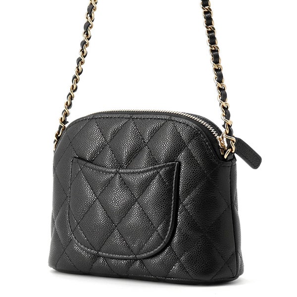 シャネル チェーンショルダーバッグ マトラッセ ココマーク キャビアスキン AP4000 CHANEL 黒