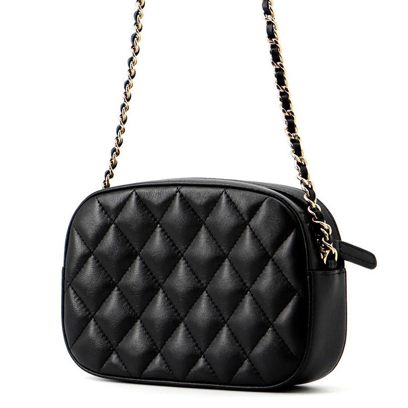 シャネル チェーンショルダーバッグ マトラッセ ココマーク キャビアスキン AP3998 CHANEL 黒