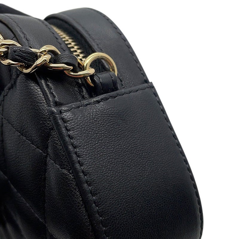 シャネル チェーンショルダーバッグ マトラッセ ココマーク キャビアスキン AP3998 CHANEL 黒