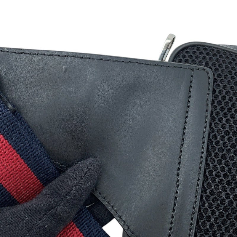 グッチ ボディバッグ GGスプリーム レザー 474293 GUCCI ウエストバッグ メンズ 黒