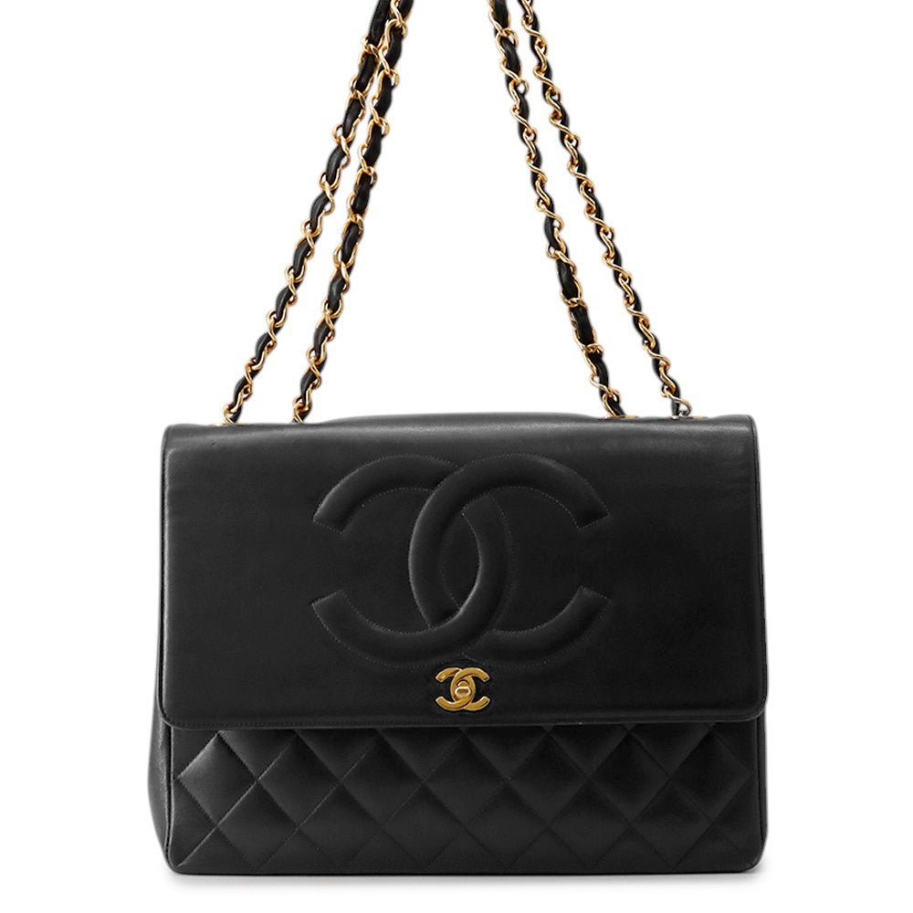【希少7桁2番台】CHANEL シャネル デカココ　キャビアスキン ブラック シャネル チェーンショルダーバッグ マトラッセ ココマーク デカココ