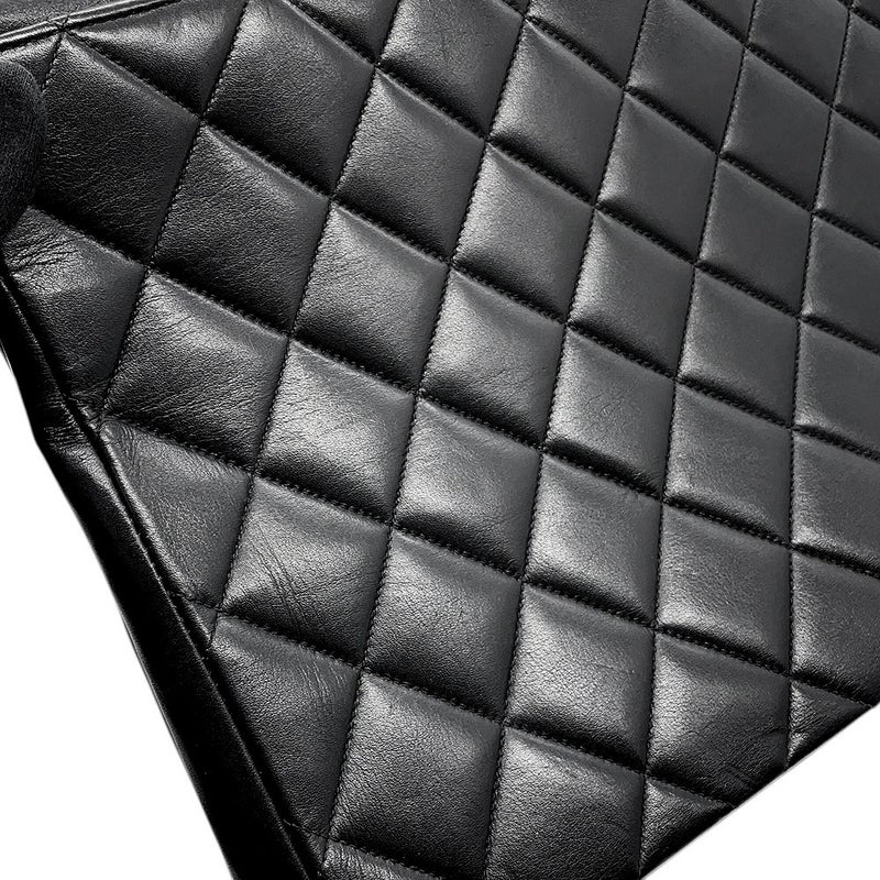 シャネル チェーンショルダーバッグ マトラッセ ココマーク デカココ ダブルチェーン キャビアスキン CHANEL 黒
