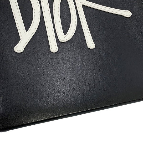 ディオール ハンドバッグ DIOR AND SHAWN D-DIOR ミニトートバッグ レザー 1DOSH152YZI 黒 ステューシーコラボ