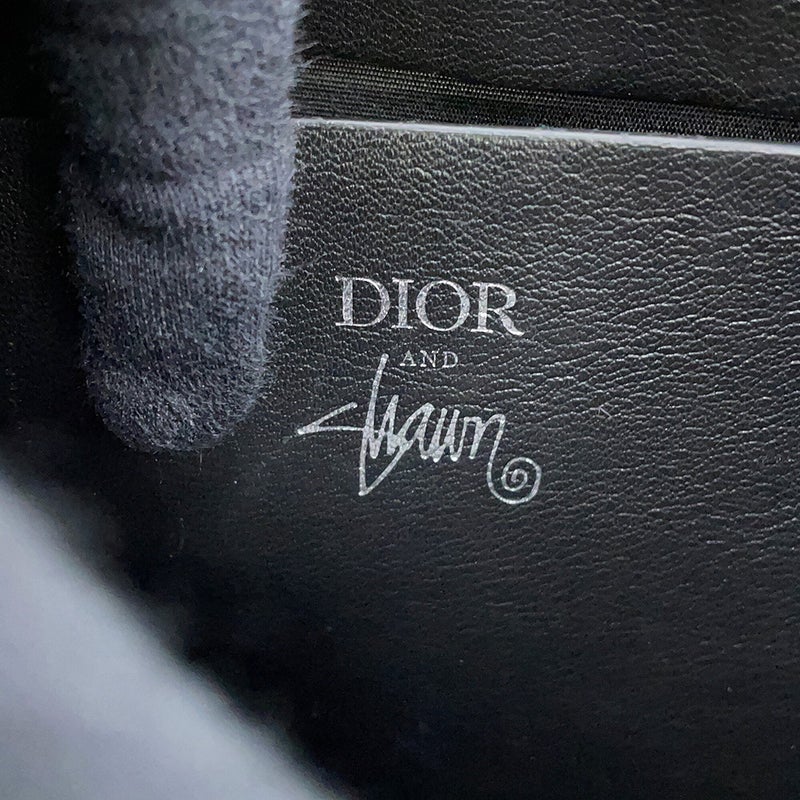 ディオール ハンドバッグ DIOR AND SHAWN D-DIOR ミニトートバッグ レザー 1DOSH152YZI 黒 ステューシーコラボ