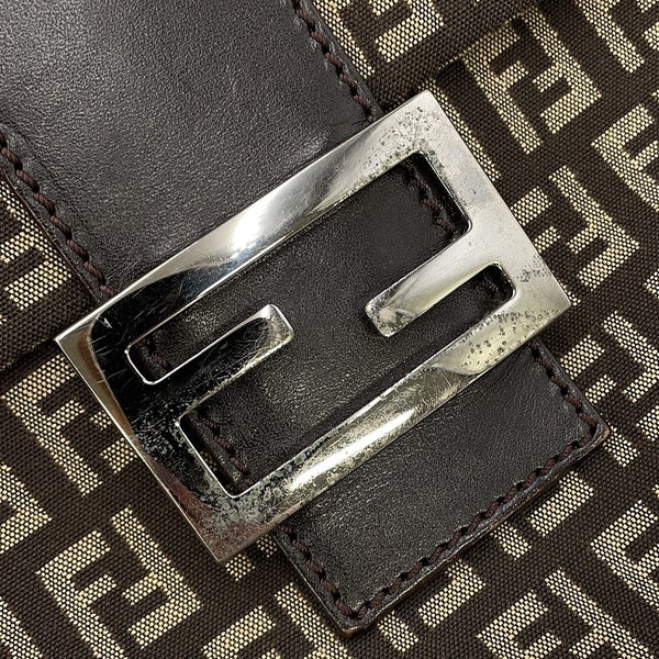 フェンディ ショルダーバッグ ズッキーノ マンマバケット キャンバス レザー 8BT075JQ4 FENDI ズッカ