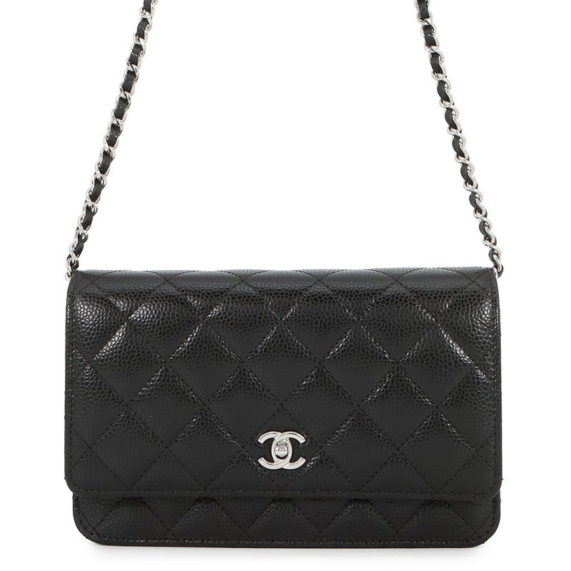 シャネル チェーンウォレット マトラッセ ココマーク キャビアスキン AP4241 CHANEL 財布 黒
