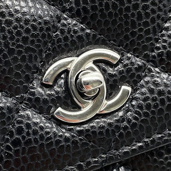 シャネル チェーンウォレット マトラッセ ココマーク キャビアスキン AP4241 CHANEL 財布 黒