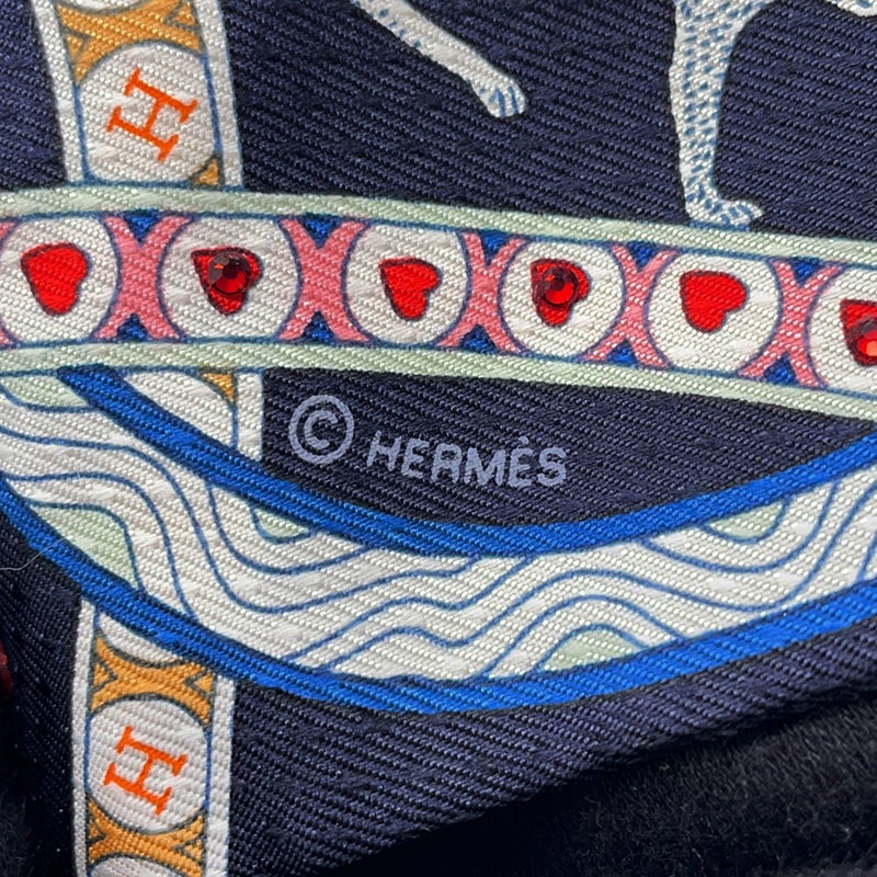 エルメス スカーフ ツイリー ビジュー・ピケ ハートのクイーン Dame de Coeur HERMES シルクツイル 2022年秋冬 黒