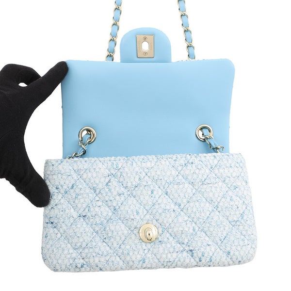シャネル チェーンショルダーバッグ ココマーク ミニ マトラッセ20 ツイード A69900 CHANEL 白 26年春夏 プレコレクション