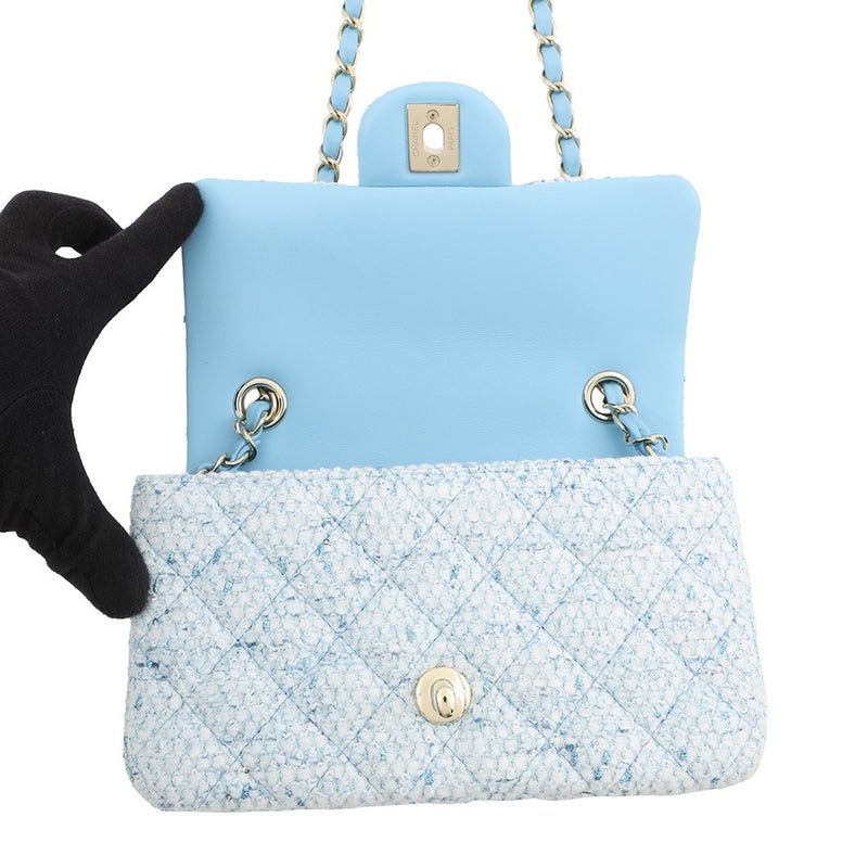 シャネル チェーンショルダーバッグ ココマーク ミニ マトラッセ20 ツイード A69900 CHANEL 白 26年春夏 プレコレクション