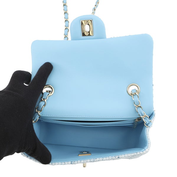シャネル チェーンショルダーバッグ ココマーク ミニ マトラッセ20 ツイード A69900 CHANEL 白 26年春夏 プレコレクション