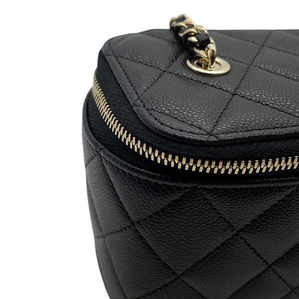 シャネル チェーンショルダーバッグ バニティケース ココマーク マトラッセ キャビアスキン AP1341 CHANEL 黒