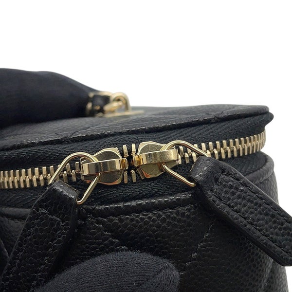 シャネル チェーンショルダーバッグ バニティケース ココマーク マトラッセ キャビアスキン AP1341 CHANEL 黒