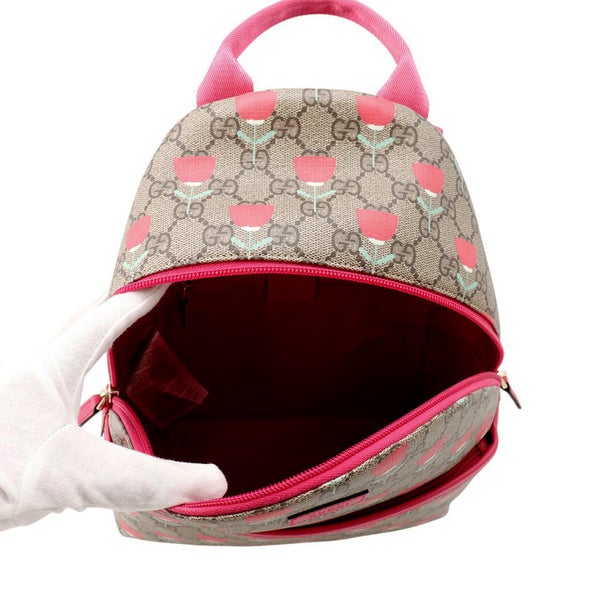 グッチ バックパック フラワープリント チルドレンズ GGスプリーム/レザー 782708 GUCCI リュック キッズ キムスンヨン