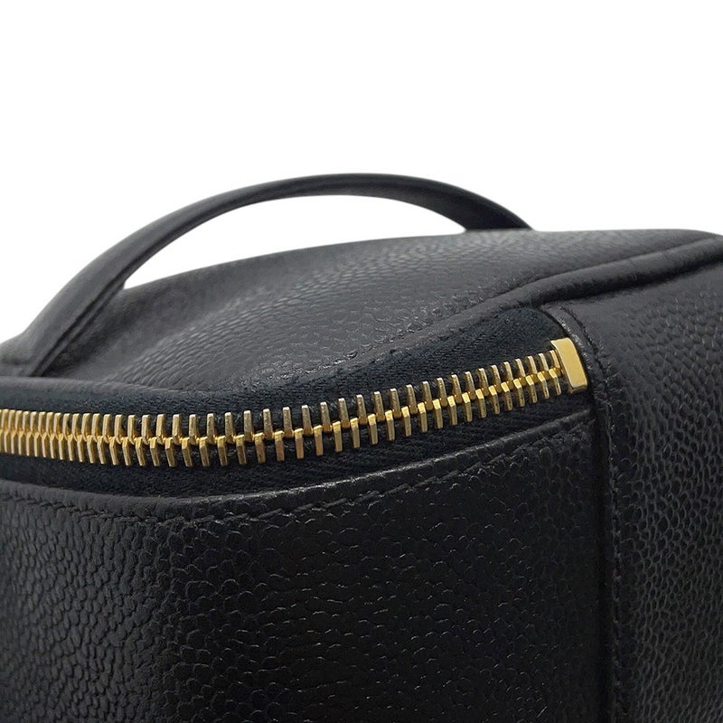 シャネル ハンドバッグ バニティバッグ ココマーク キャビアスキン 横型 A07058 CHANEL バッグ 黒