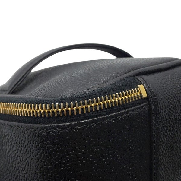 シャネル ハンドバッグ バニティバッグ ココマーク キャビアスキン 横型 A07058 CHANEL バッグ 黒