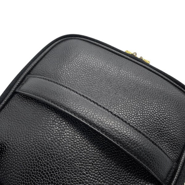シャネル ハンドバッグ バニティバッグ ココマーク キャビアスキン 横型 A07058 CHANEL バッグ 黒
