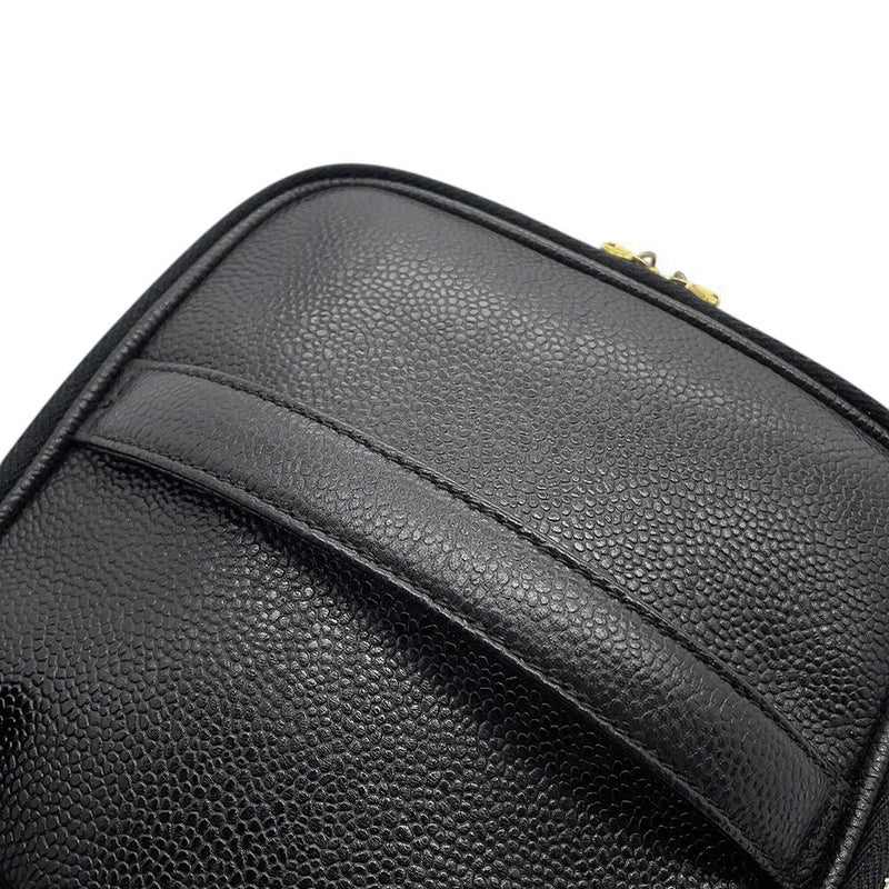 シャネル ハンドバッグ バニティバッグ ココマーク キャビアスキン 横型 A07058 CHANEL バッグ 黒