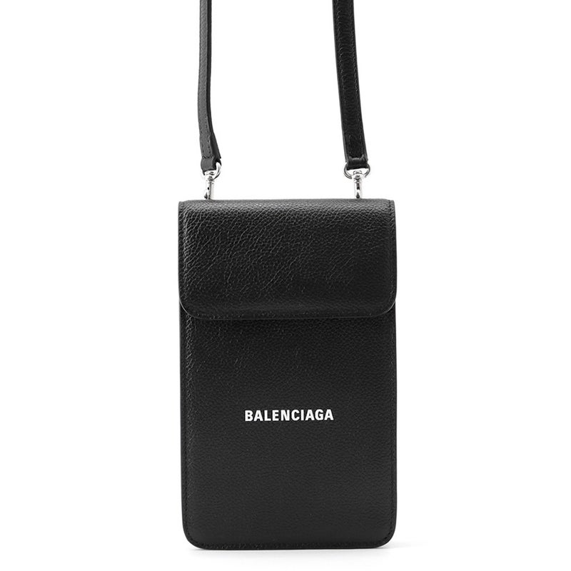 バレンシアガ ショルダーバッグ フォンホルダー レザー 593826 BALENCIAGA ミニバッグ 黒