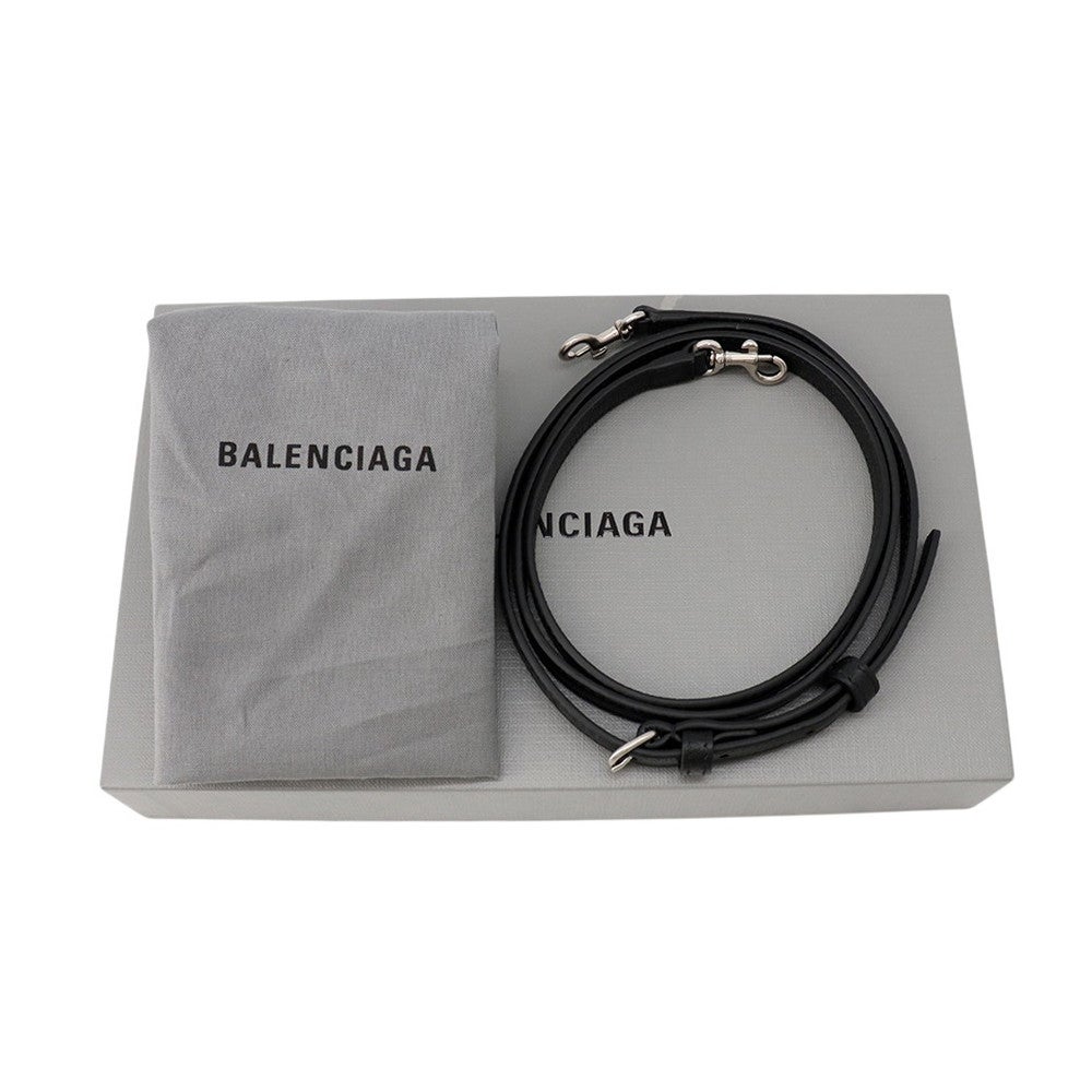 BALENCIAGA バレンシアガ ショルダーバッグ 593826 ユニセックス レザー ブラック 【中古】 BALENCIAGA】バレンシアガ『ショッピング フォンホルダーバッグ