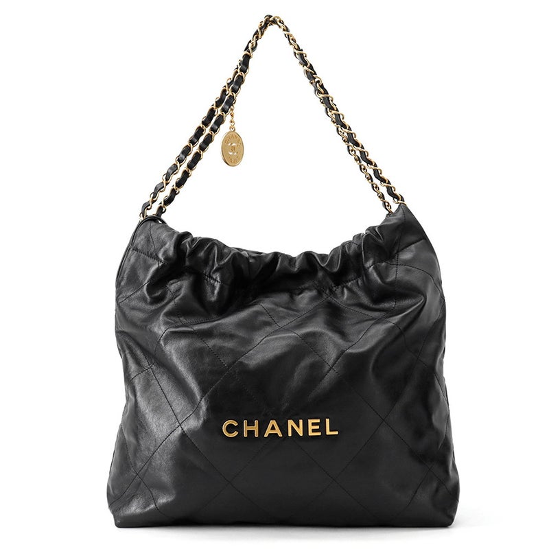 シャネル ハンドバッグ シャネル22 カーフレザー AS3261 CHANEL バッグ ショルダーバッグ 黒