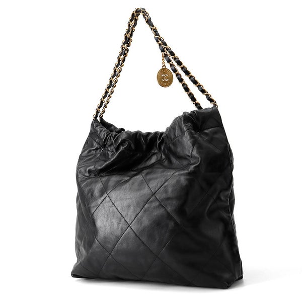 シャネル ハンドバッグ シャネル22 カーフレザー AS3261 CHANEL バッグ ショルダーバッグ 黒