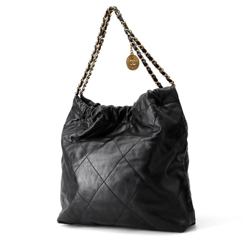 シャネル ハンドバッグ シャネル22 カーフレザー AS3261 CHANEL バッグ ショルダーバッグ 黒