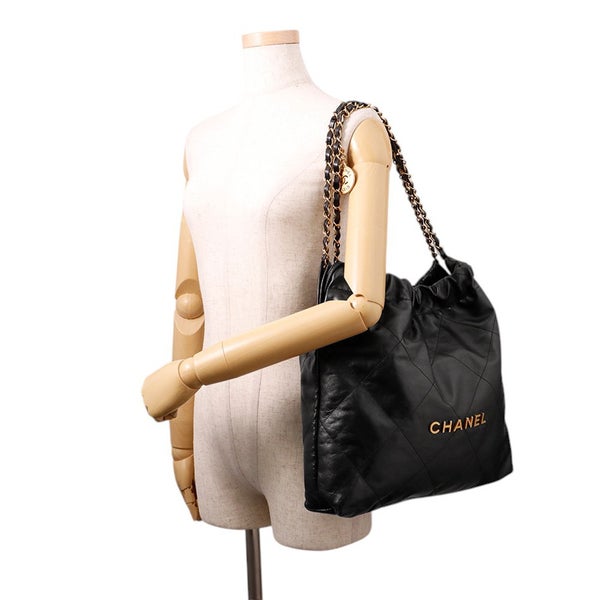 シャネル ハンドバッグ シャネル22 カーフレザー AS3261 CHANEL バッグ ショルダーバッグ 黒