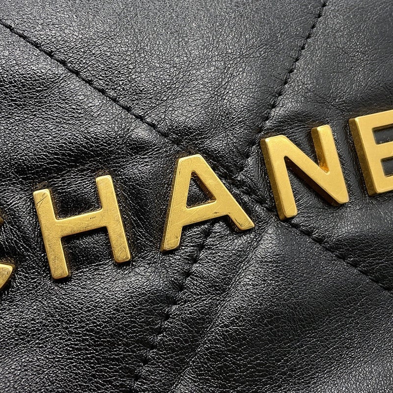 シャネル ハンドバッグ シャネル22 カーフレザー AS3261 CHANEL バッグ ショルダーバッグ 黒