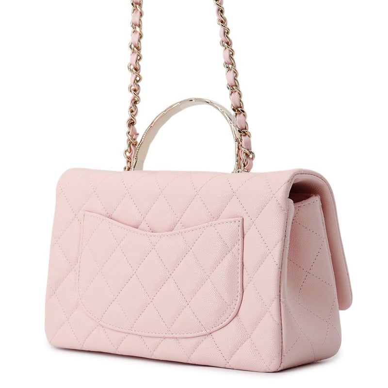 シャネル チェーンショルダーバッグ マトラッセ ココマーク トップハンドル キャビアスキン AS5554 CHANEL