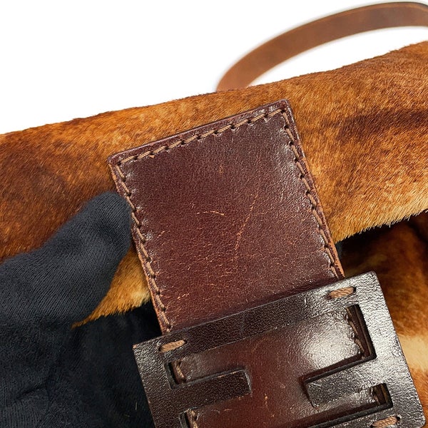 フェンディ ハンドバッグ マンマバケット ハラコ レザー 26325 FENDI ワンショルダーバッグ