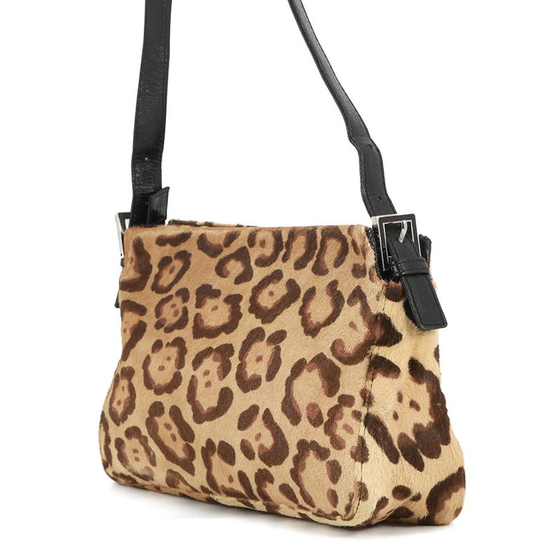 フェンディ ショルダーバッグ FF レオパード ハラコ レザー 26566 FENDI ワンショルダー