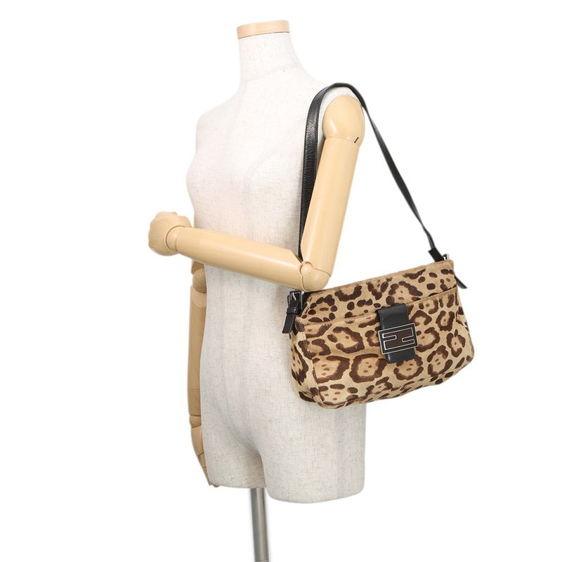 フェンディ ショルダーバッグ FF レオパード ハラコ レザー 26566 FENDI ワンショルダー