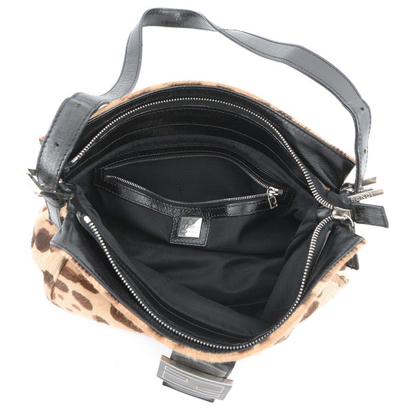 フェンディ ショルダーバッグ FF レオパード ハラコ レザー 26566 FENDI ワンショルダー