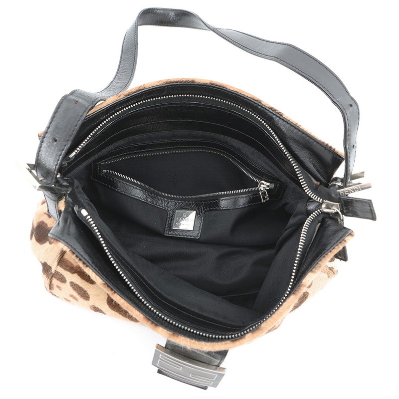 フェンディ ショルダーバッグ FF レオパード ハラコ レザー 26566 FENDI ワンショルダー