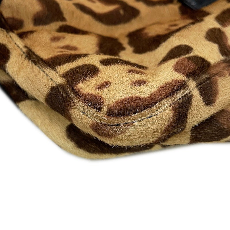 フェンディ ショルダーバッグ FF レオパード ハラコ レザー 26566 FENDI ワンショルダー