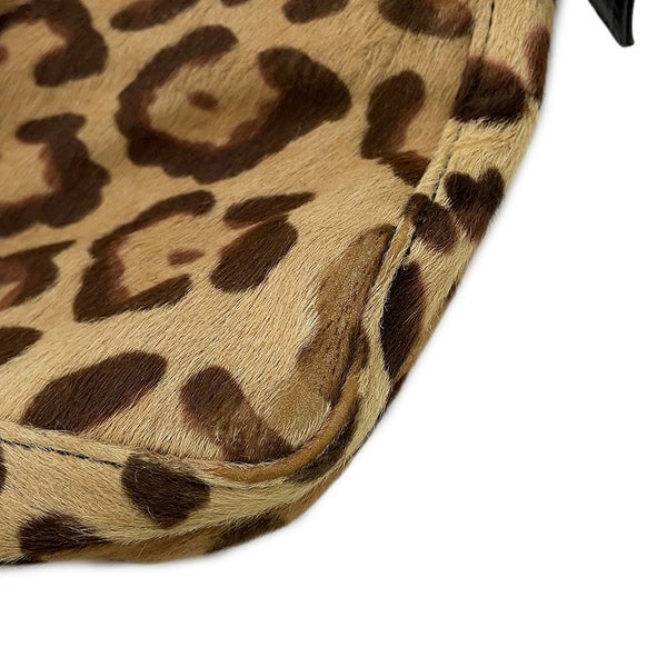 フェンディ ショルダーバッグ FF レオパード ハラコ レザー 26566 FENDI ワンショルダー