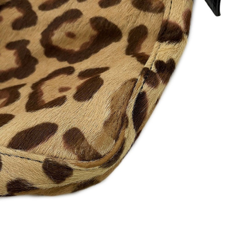 フェンディ ショルダーバッグ FF レオパード ハラコ レザー 26566 FENDI ワンショルダー