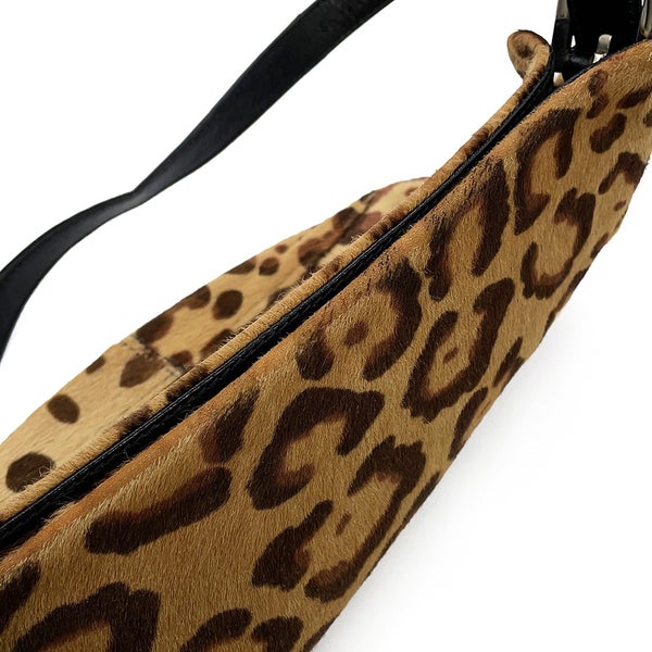 フェンディ ショルダーバッグ FF レオパード ハラコ レザー 26566 FENDI ワンショルダー