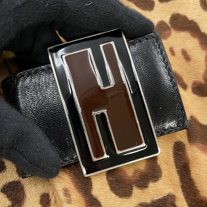 フェンディ ショルダーバッグ FF レオパード ハラコ レザー 26566 FENDI ワンショルダー