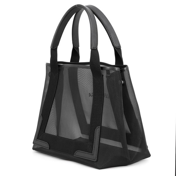 バレンシアガ トートバッグ ネイビーカバ S ポーチ付 メッシュ 339933 BALENCIAGA スモールサイズ 黒